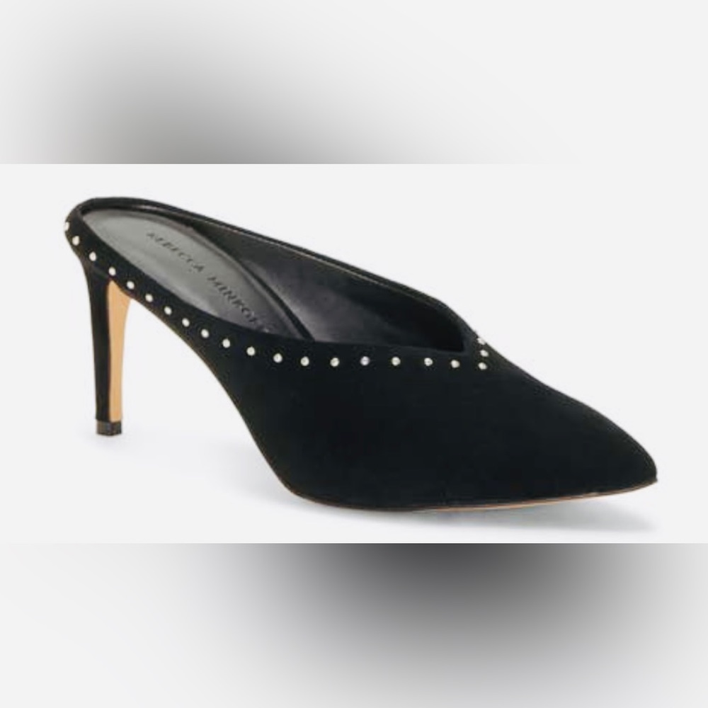NWOT Rebecca Minkoff Studded Graciano Mules | Size 8.5 in Black Suede